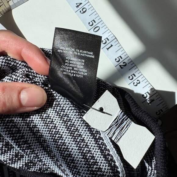 Aritzia Babaton Sculpt Knit Bodycon Tube Midi Skirt Black White Medium - Picture 8 of 8